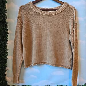 American Eagle Cropped Loose Knit Sweater